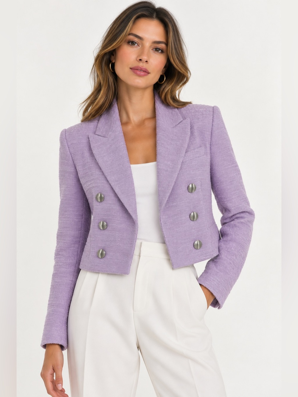 House of Harlow 1960 Lavender Tweed Blazer/Size Small